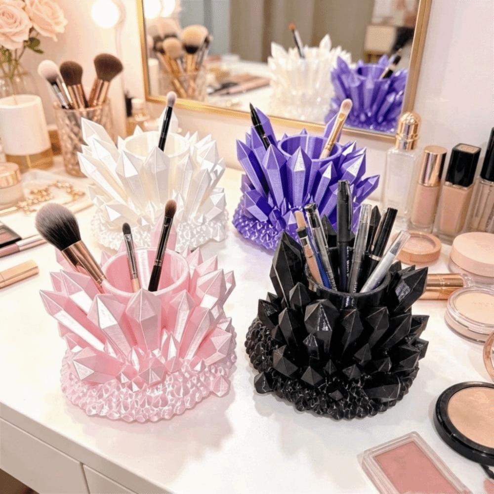 Creative 3D Printed Pen Stand Plastic Desktop Organizer Sweet Style Makeup Brush Storage Box Girl