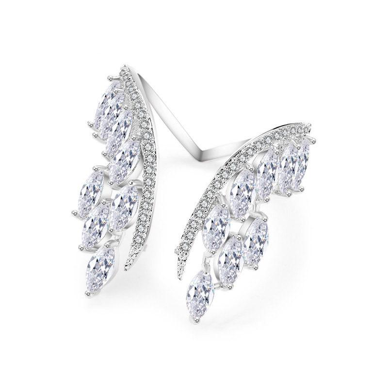 New Creative Angel Wings Open Ring for Women with Delicate Micro-Inlaid AAA Zircon - Model R5432