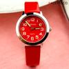 Kids' Educational Quartz Watch with Colorful Face, Luminous Hands, and Leather Strap