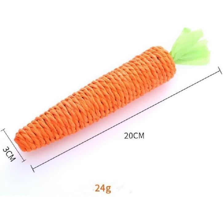 2Pcs Carrot Shapes Cat Rope Toys with Sounding Parcels Interactive Cat Toys for Indoor Cats and Kittens for Biting Chewing