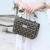 Rivet Diamond Grid Sheepskin Small Square Bag