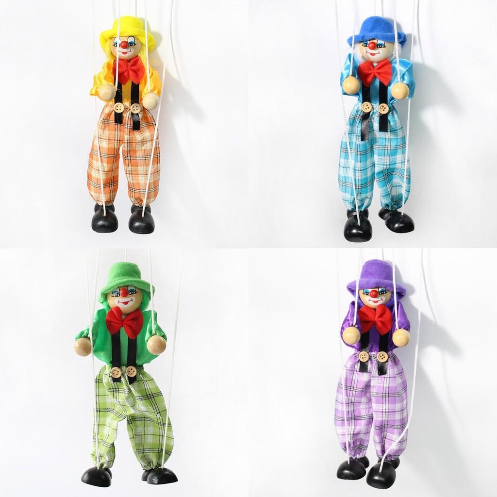Children Marionette Clowns Shadow Doll Handicrafts Wooden Toys Kids Cute Gift