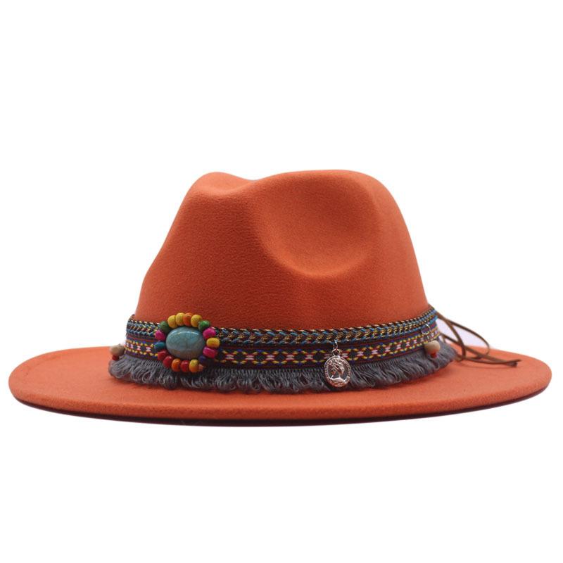 eBay New Woolen Top Hat Women's Minority Style Retro Flat-brimmed Jazz Hat