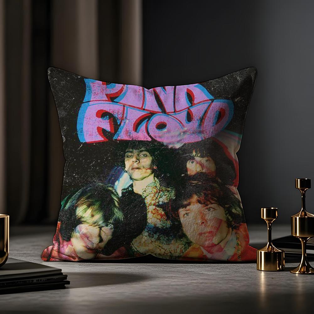 Pink Floyd Cushion Cover Anti-dustmite Pillowcase Invisible Zipper Silky Short Plush Sofa Cushion Cover