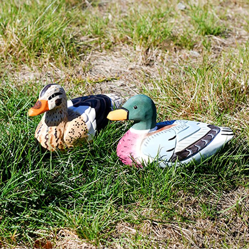 Wooden Handcrafted Duck Figurine For Home Office And Garden Decor