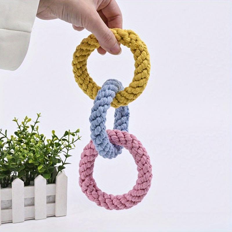 1pc Colorful Donut-Shaped Rope Pet Toy - Durable Chew & Teeth Cleaning Toy for All Dog Breeds, Interactive Play, Dog Toys