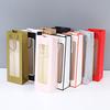 Kraft Paper Bag Decorative Oblong Shape Detachable Carry Cord Portable Pack Red Wine Contrast Color Translucent Visible Gift Bag for Champagne