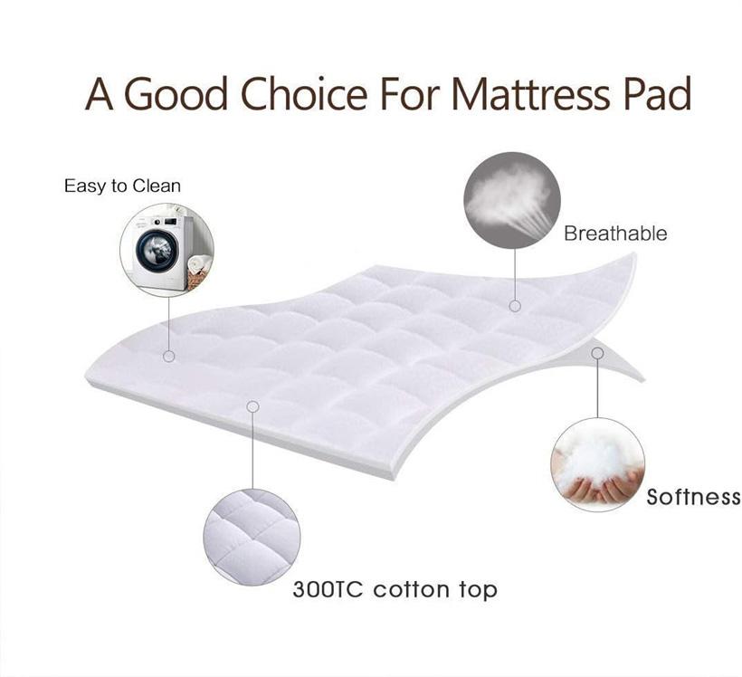 Thicken Six Sides All Inclusive Mattress Protector Zippered Fitted Bed Sheet Quilted Mattress Pad Soft Mattress Cover Washable