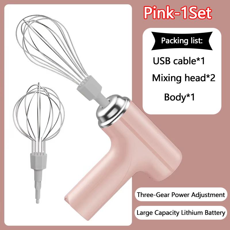 Rechargeable Wireless Handheld Electric Egg Beater Small Home Baking Mixer Portable Cream Whipper Blender for Cake Making