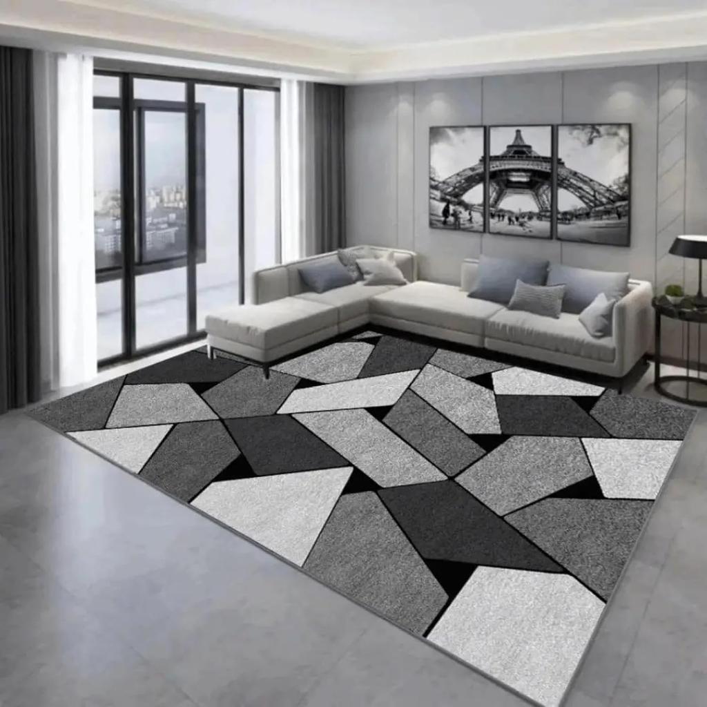 Geometric Rug Large Non-Slip Soft Living Room Bedroom Carpet Durable Home Floor Decor Mat Large Area Lounge Sofa Side