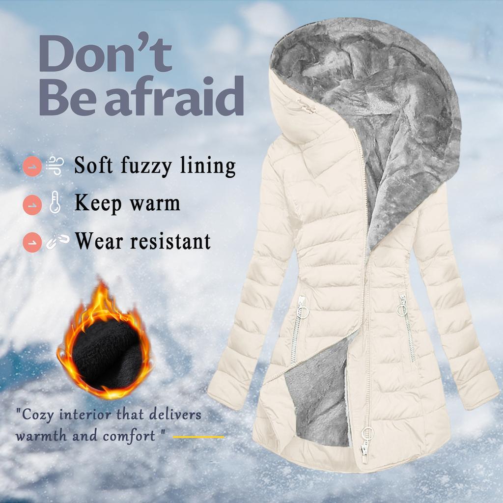 Winter Coat Women's Warm Jacket Long Elegant Women's Long Sleeve Winter Coat With Pocket