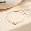 EFFIE QUEEN 18K Gold Plated Heart Necklace Stainless Steel Heart Pendant Choker Chain Texture Trendy Jewelry Waterproof STKN20