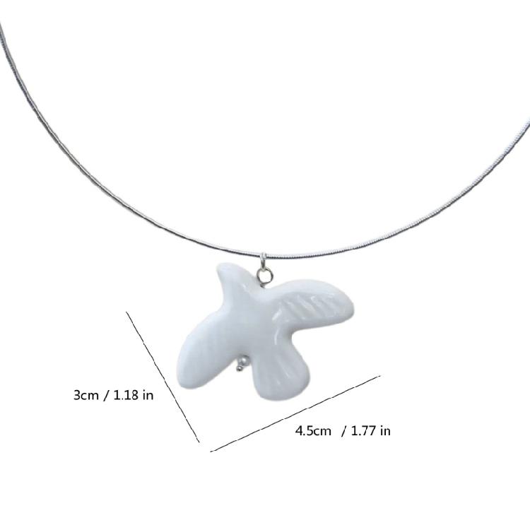 Stylish White Doves Pendant Necklace With Branch Accent Designed For Those Who Appreciate Individuality And Depth