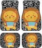 Van Car Interior Accessories 4-Piece Car Protector Mat Highland Cow Sunflowers Print All Weather Car Floor Mats Universal Fit Automotive SUV Sedan