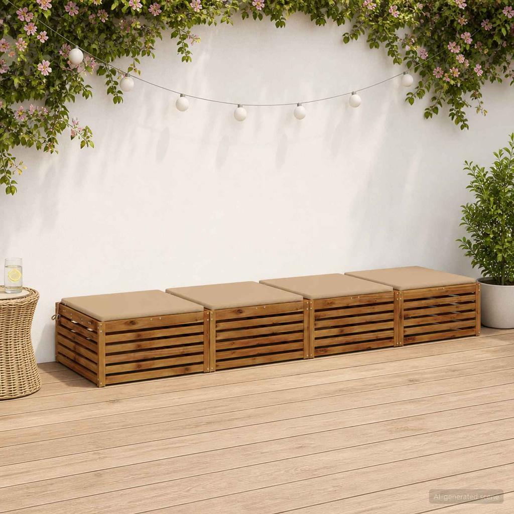 4 piece seat cushions SOEST 4 pcs. 100percent Polyester Sand