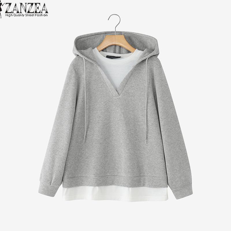 ZANZEA Women Casual Hoodies Long Sleeve Autumn Pullover Sweatshirt
