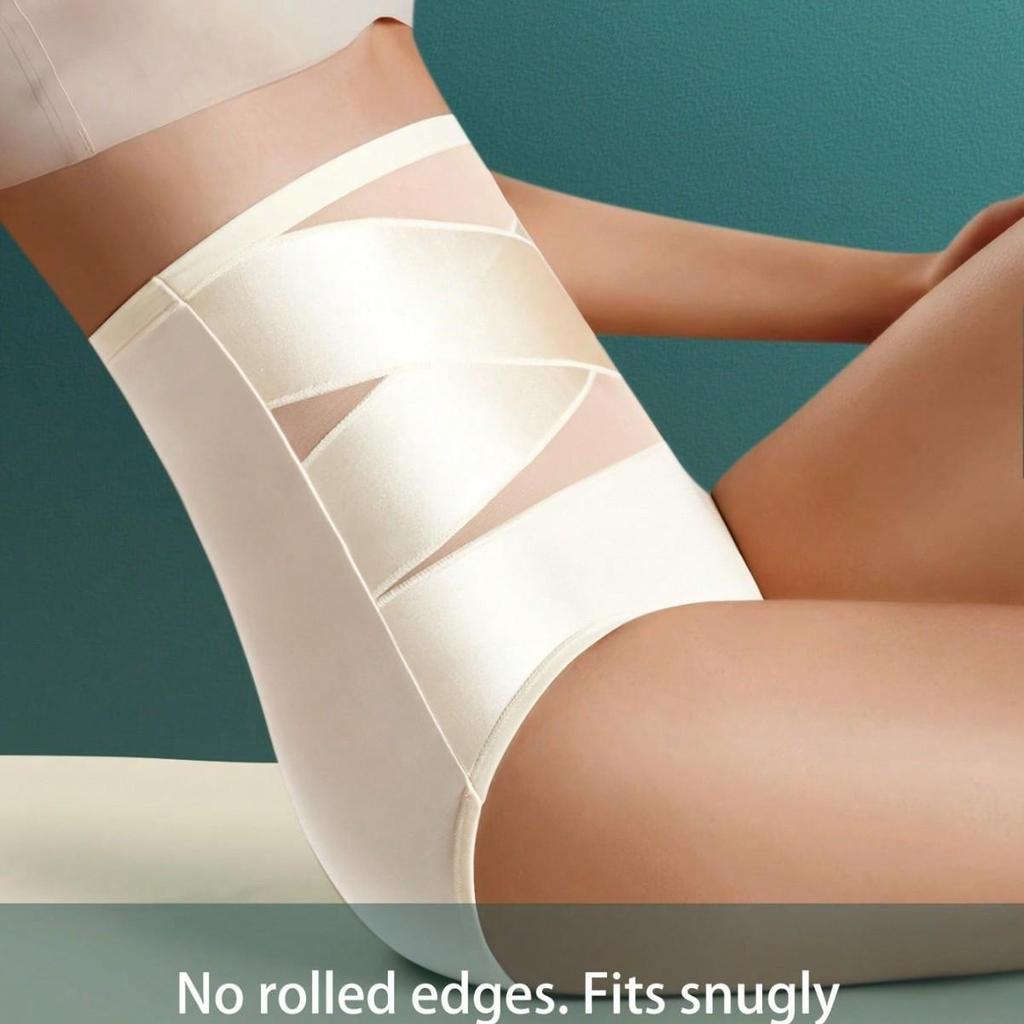 High-Waisted Body Sculpting Tummy Control Shapewear with Cross Bandage Design