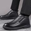 Men Genuine Leather Boots With Wool Fur Winter Men Ankle Boots Business Casual Man Snow Boots Work Shoes