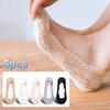 5 Paar Damen Spitzensocken Kurz geschnitten Flach Unsichtbar Hohe Absätze Füßlinge Einfarbige Hohe Elastizität Anti-Rutsch Schweißabsorbierend Schrumpffest