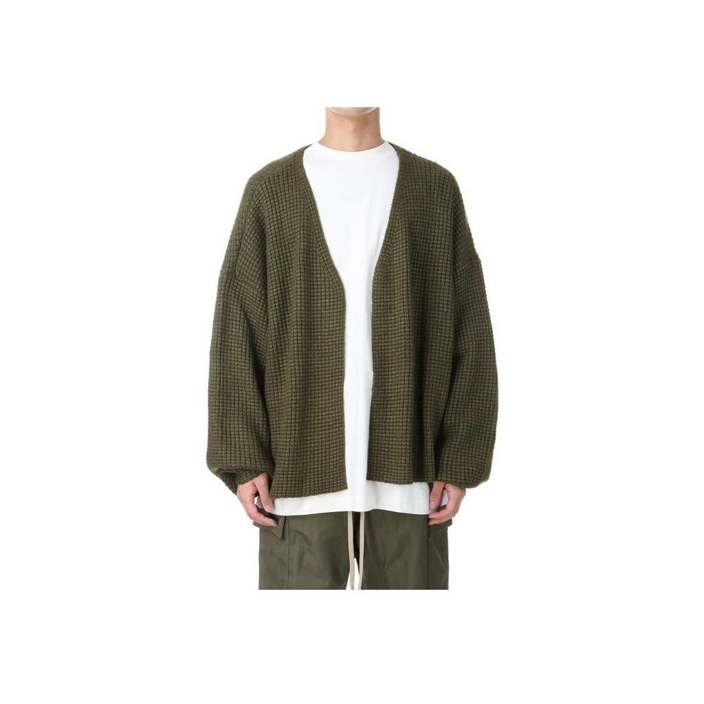 Fear of God Essentials Heavy Waffle Cardigan Military Men Tops Green 192BT246205F