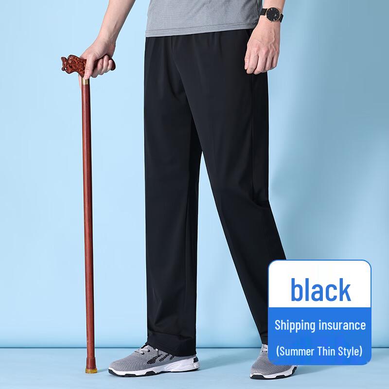 W.xuan Men s Ice Silk Quick-Dry Elastic Waist Pants 5XL