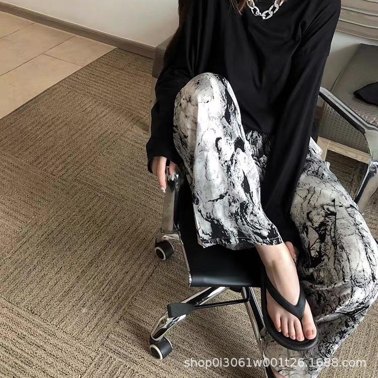 

2025 Plus Size Tie-Dye High Waist Wide Leg Summer Pants for Women One Size