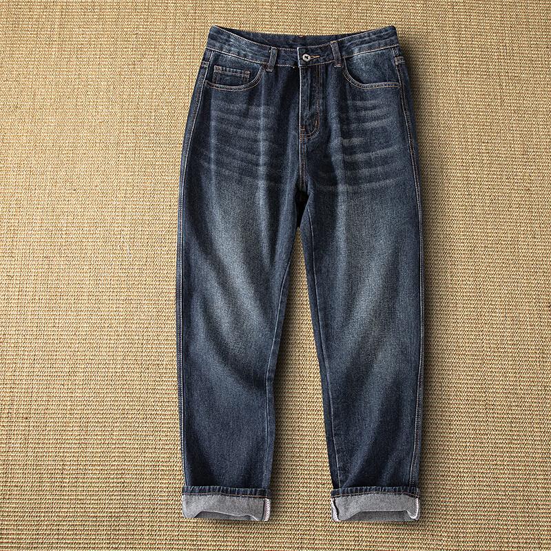 

FAPAI Men s 87% Cotton Washed Straight-Leg Jeans XL