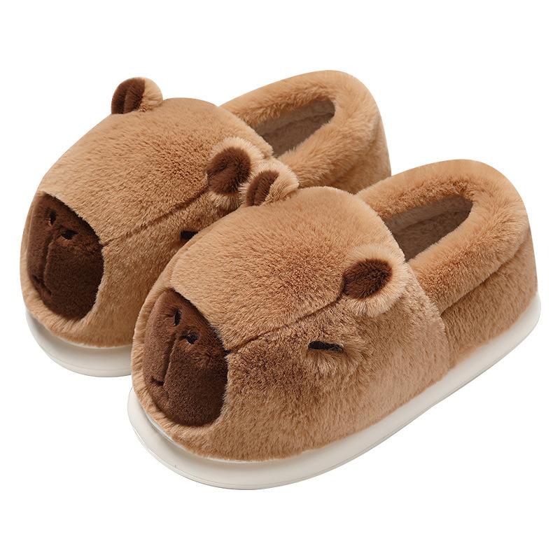 Fashion Winter Warm Cotton Slippers Women Men Platform Shoes Soft Fluffy Plush Thick Sole Slippers Couples Indoor Home Non-slip Slippers