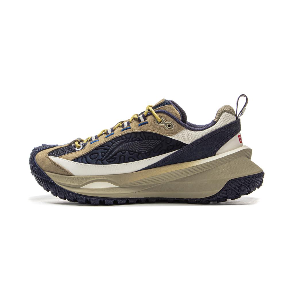 Chums X Li Ning Explorer CRC Collaboration Series Trendy Sports Shock Absorbing Low Top Running Shoes Unisex Sneaker Light-Chestnut-Brown AZGV109-2