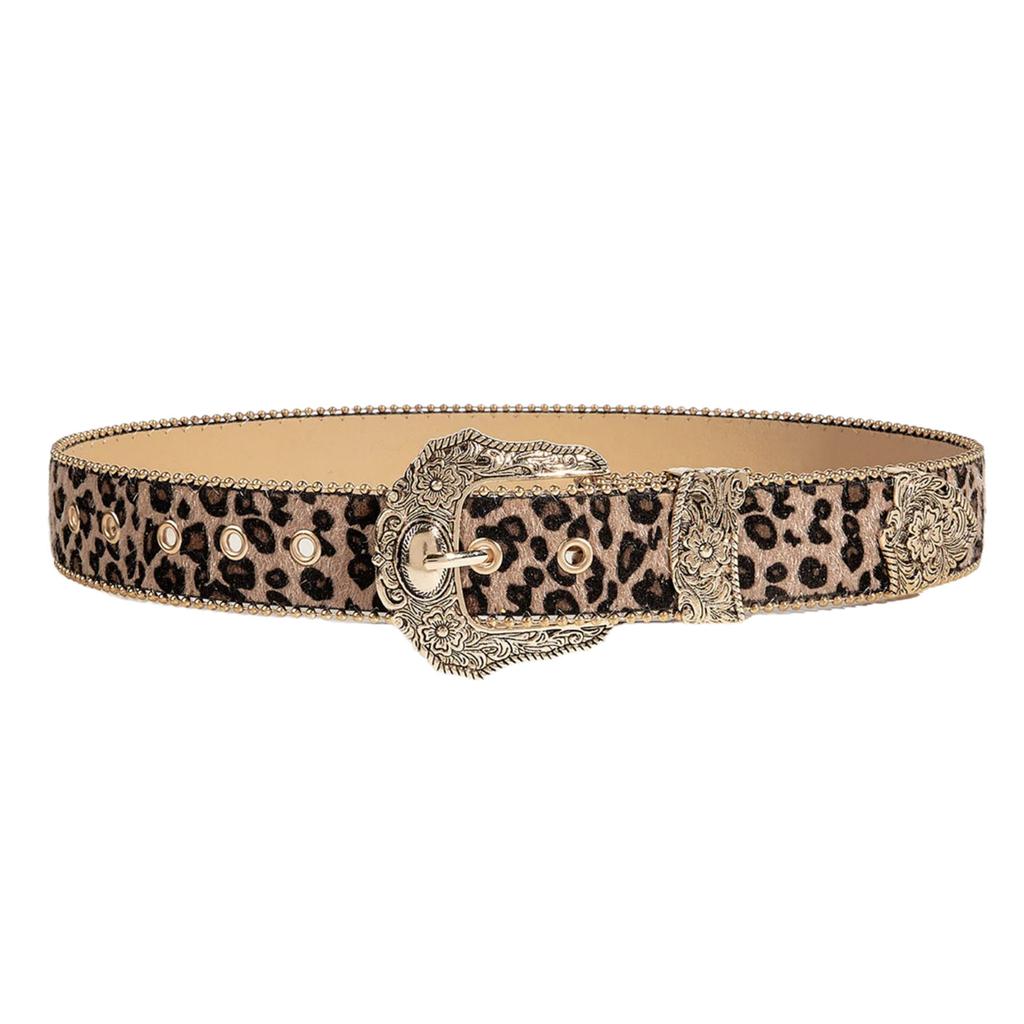 Vintage Belt for Women Men Y2K Leopard Belt for Jeans Shorts Eye Catching Waist Decors Pants Belt Fashion Waist Ornament