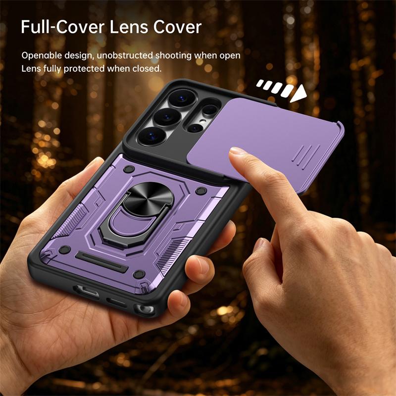 Armor Slide Lens Protect Phone Cases Fundas For Samsung Galaxy S26 Ultra S 26 Plus 5G GalaxyS26 Case Magnetic Holder Ring Cover