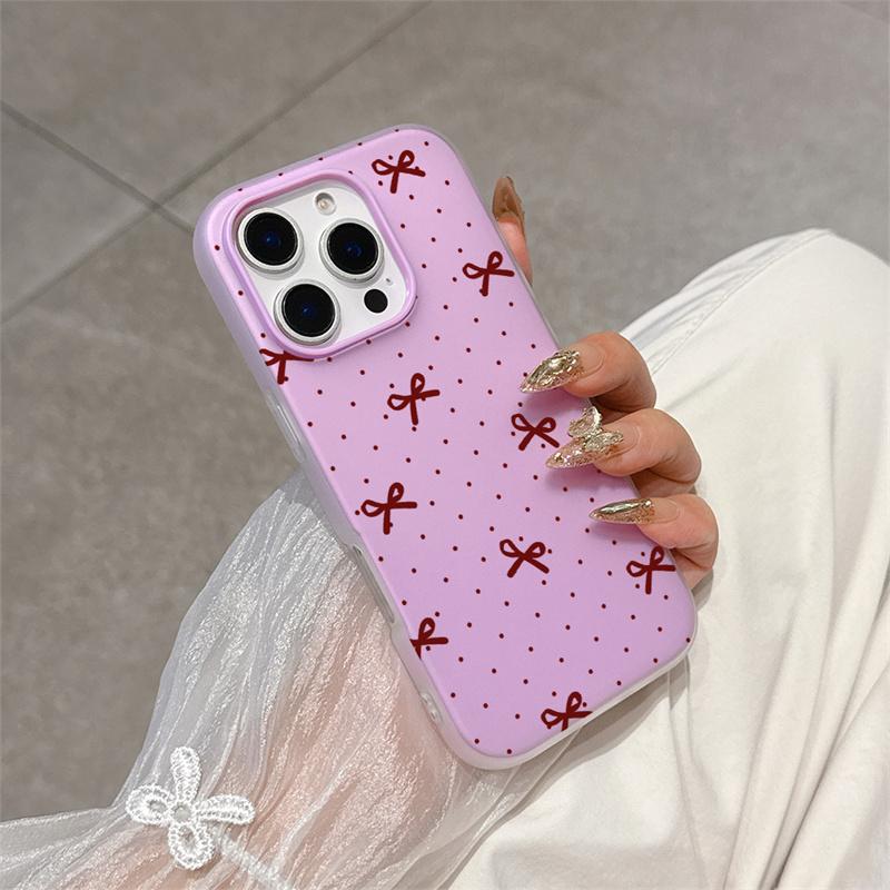 Etui z Kropkami Serce Kokardka Dla Honor 400 Lite Pro 90 Lite 5G X9D X7B X9B Magic 6 Lite Matowe 2 w 1 Galaretkowe Pokrowiec