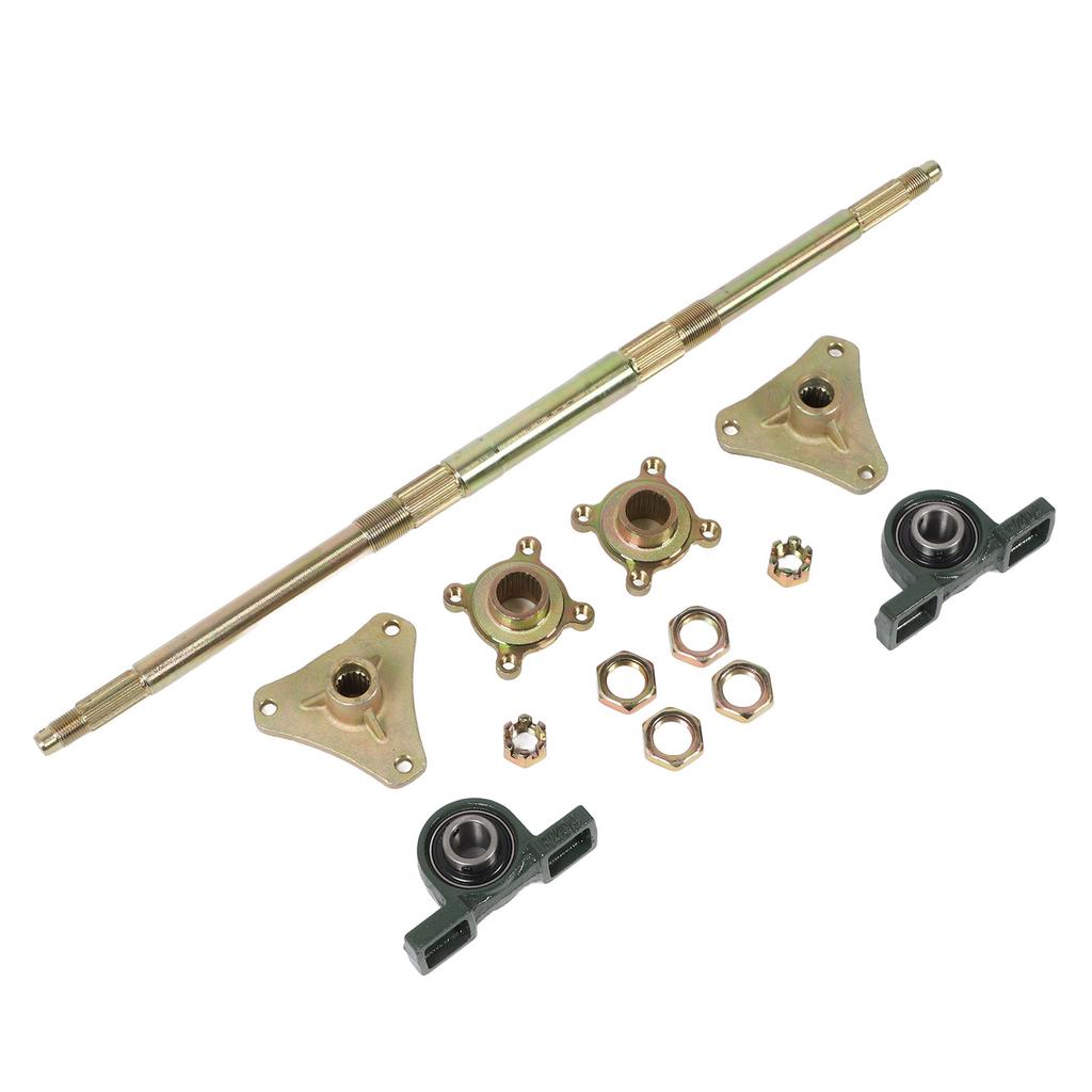 24inch Rear Axle Shaft Kit Metal Anti Impact Hubs Fixing Mounts Flanges Set for 50‑150CC ATVs Quads Drift Trikes