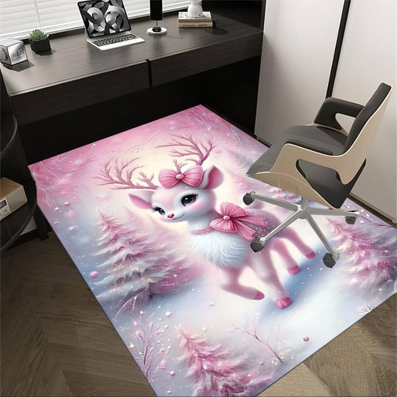 1PC Deer, Winter Extra Large Non Slip Floor carpet, Office, family, bedroom, Studio Large Area Rug Indoor Rugs, Vibrant Colors