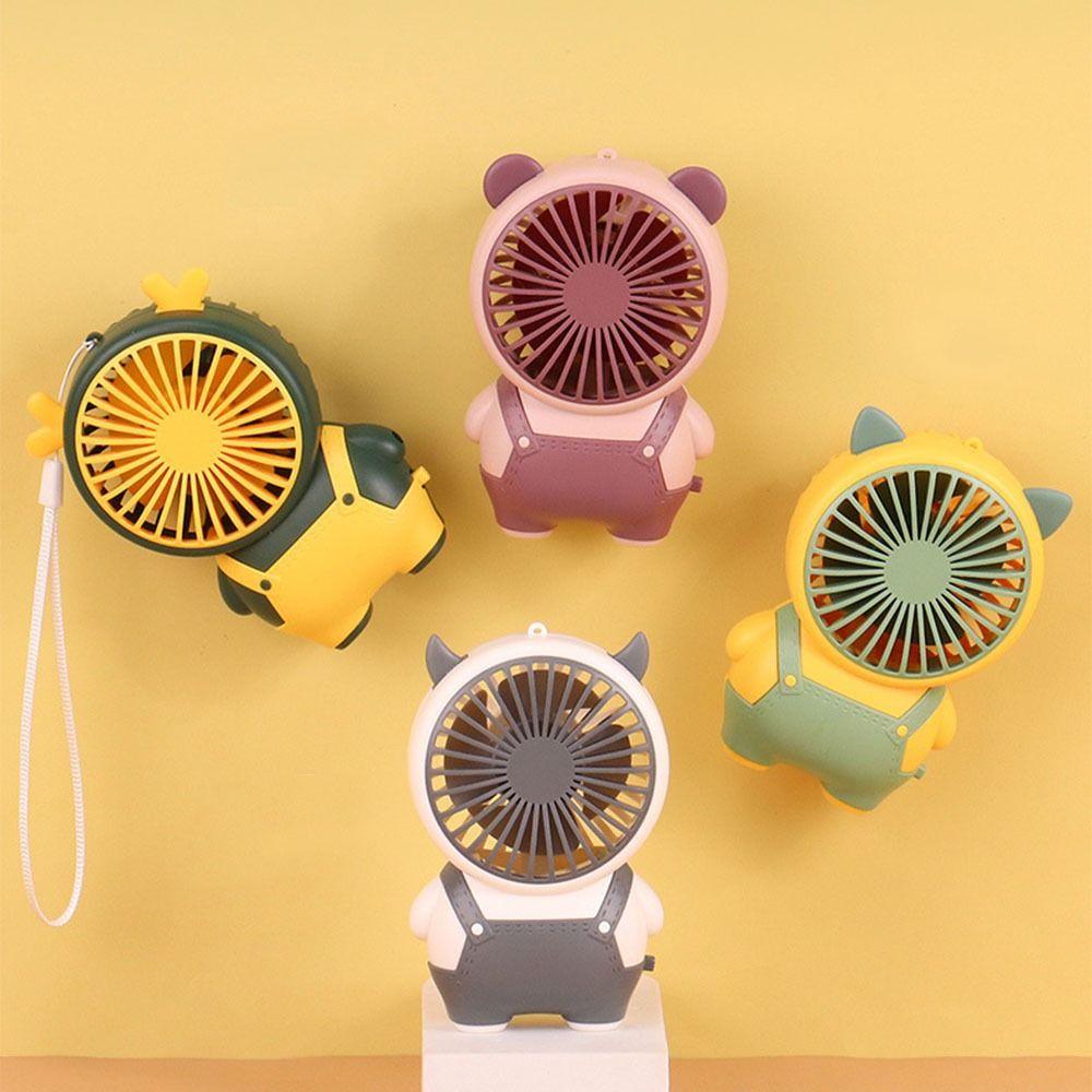 Portable Children's Handheld Fan Bear Shape Handheld Mini Fan Cartoon Bear Fan Student Dormitory