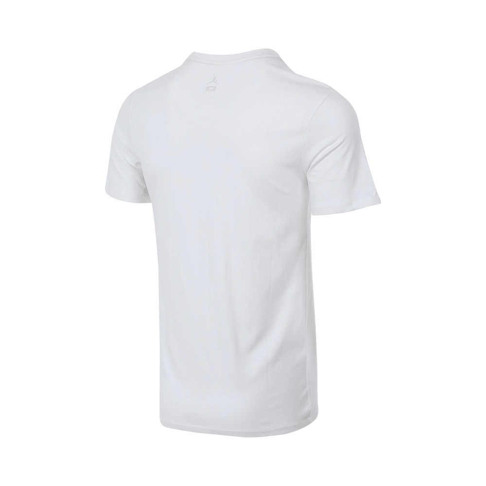 Jordan Slim Fit Cotton Crew Neck T-Shirt With Print Men Tops White AJ1159-100