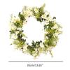 Artificial Door Wreath with Daisys Flower Green Wreath Front Door Wreath for Wedding Party Room Farmhouse Decors