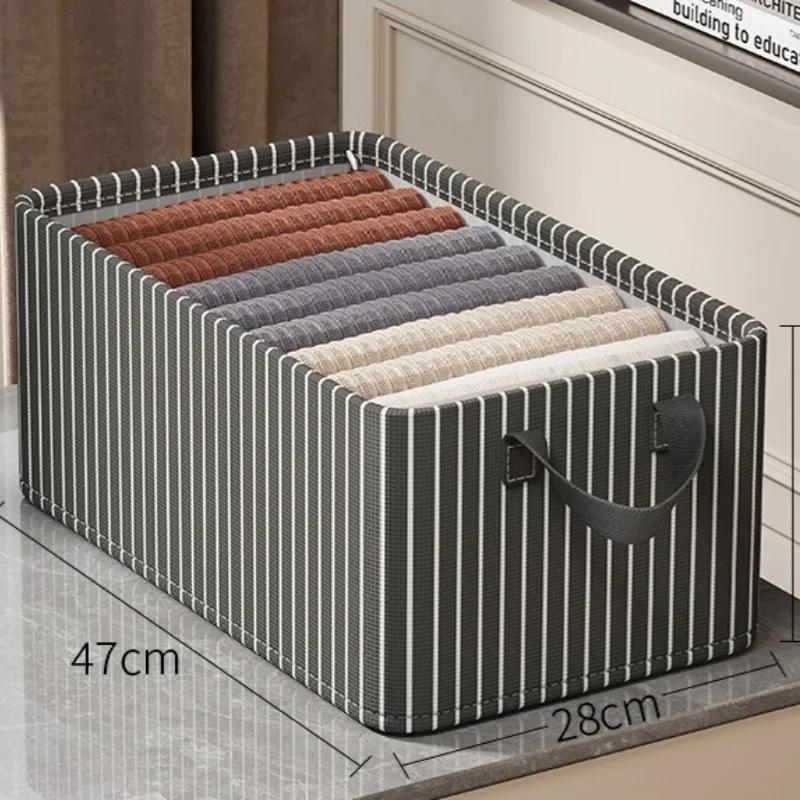 Folding Metal Frame Clothes Storage Box Large Capacity Pants Storage Box Household Moisture-proof Closet Organizer Storage Boxes