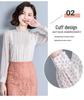Moda coreana Primavera 2026: Camicia Larga in Chiffon a Pois con Volant - Top Elegante e alla Moda per Donna