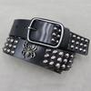 New Design Spider Pointed Spider Rivet Belt Cowhide Sun Buckle Personalized Belt Punk
