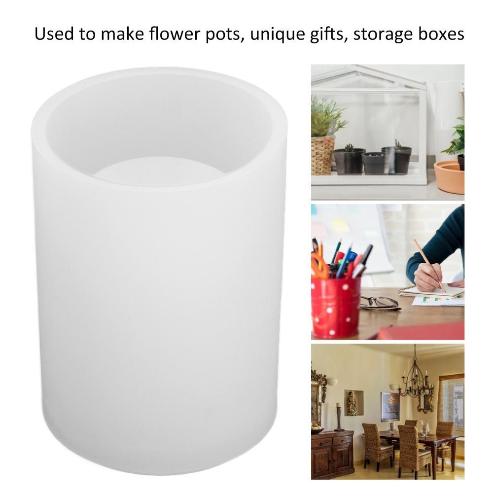 

White Resin Mold Round Cylinder Resin Molds Clay Molds Hexagonal Pattern Mold Flower Pots Circle