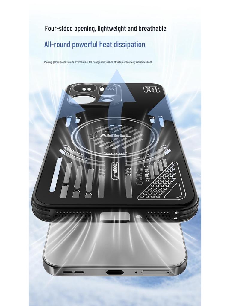 OPPO Reno14 Pro Ice Aluminum Magnetic Protective Phone Case with Heat Dissipation and Drop-Proof Design
