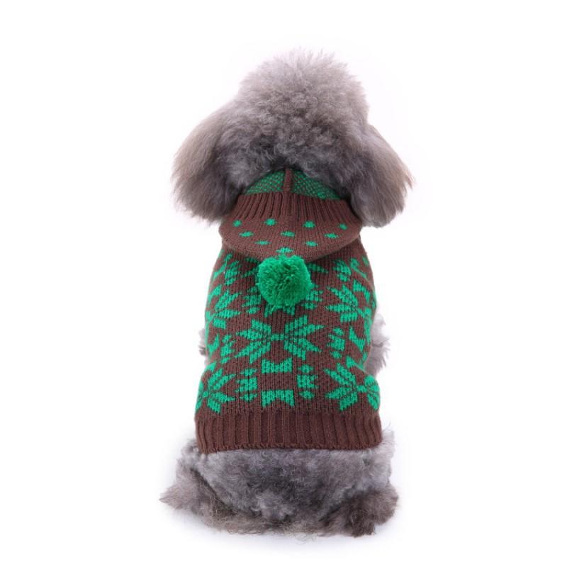 Pet Dog Sweater Winter Christmas Knit Striped Red Snowflake Costume Small Medium Large Dogs