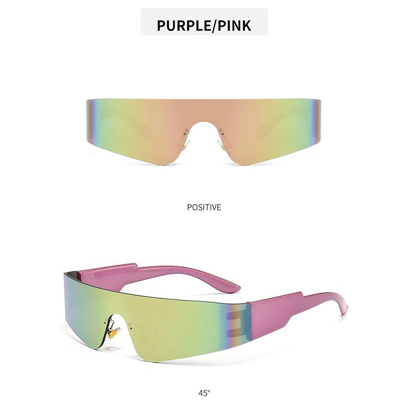 Y2K Wrap Around Solbriller For Kvinner Menn Trendy Rammeløse Futuristiske Nyanser