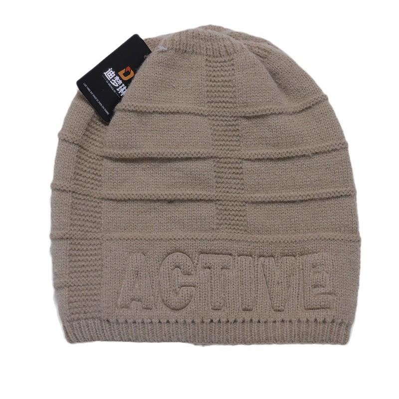 New knitted autumn and winter warm letter cold hat fashionable versatile trend autumn and winter warm stack hat wool hat