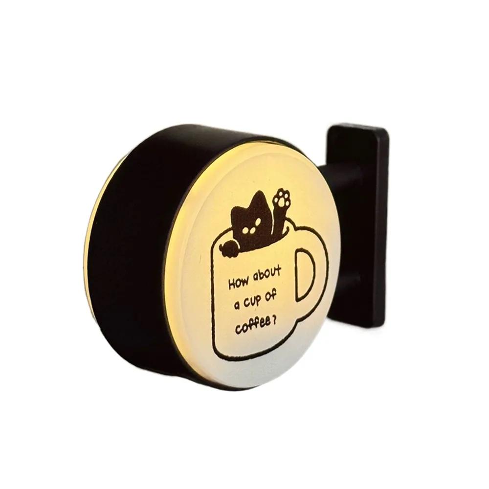 Creative Atmosphere Coffee Corner Light Sign Retro Style Soft Light Glowing Fridge Magnet Decoration Magnetic