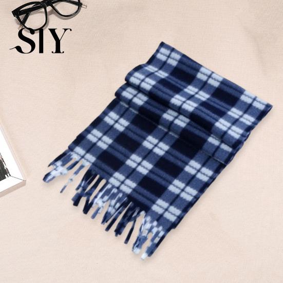 Soft Plaid Scarf Unisex Winter Color Matching Print Tassel Thick Warm Double-sided Checkered Shawl Plush Long And Wide Keep Neck Protection Lady Fall