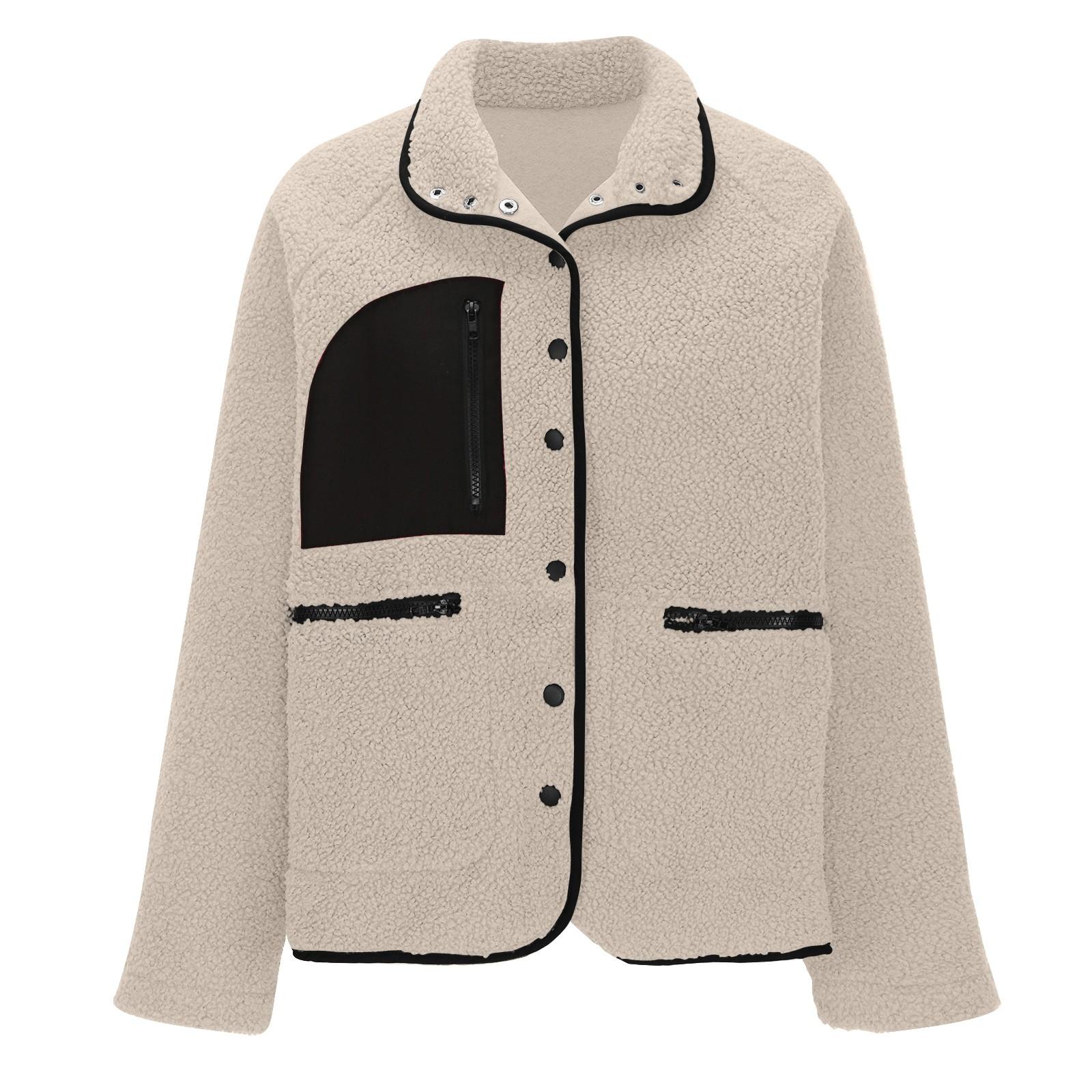 

Женское пальто, повседневное и модное, толстое и теплое, однотонная куртка в стиле пэчворк XXL хаки