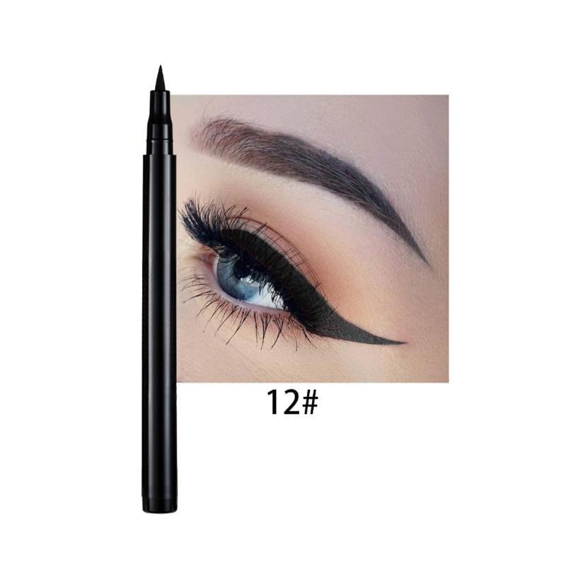 

12 цветов, разноцветная черная жидкая подводка для глаз, водостойкий карандаш, долговечная жидкая подводка для глаз, макияж, женская косметика для глаз
