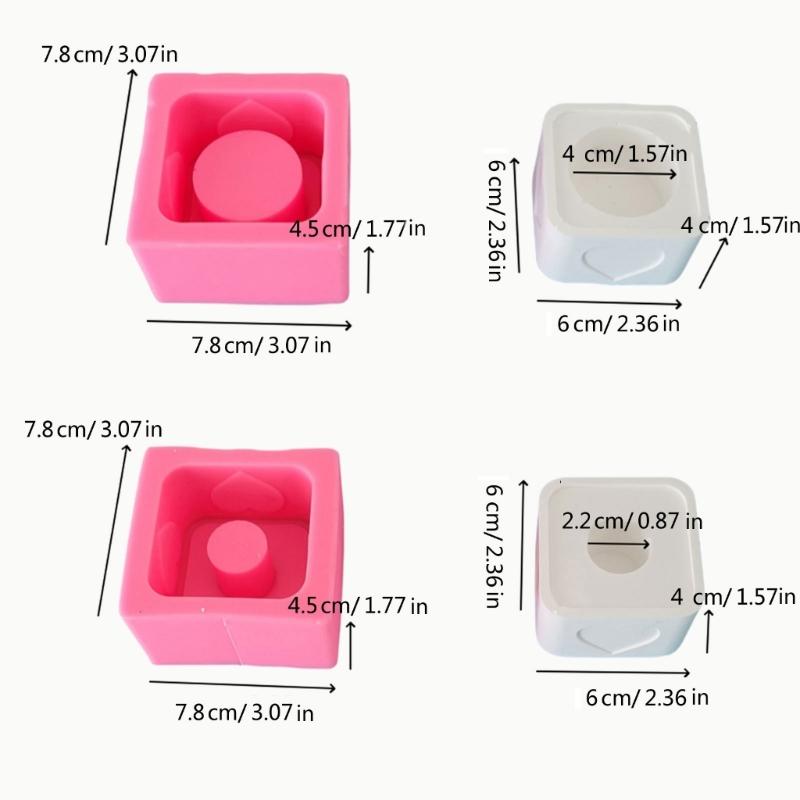 Candle Holder Silicone Molds DIY Castings Moulds Square Candlesticks Resins Molds for Candle Holder Table Decorations